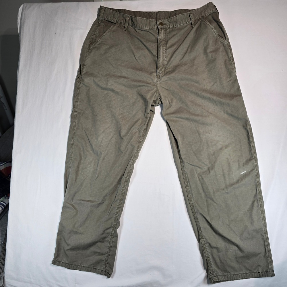 Carhartt B271 DWD Ripstop Dungaree Work Pants Olive Green 42x34 Mens Utility